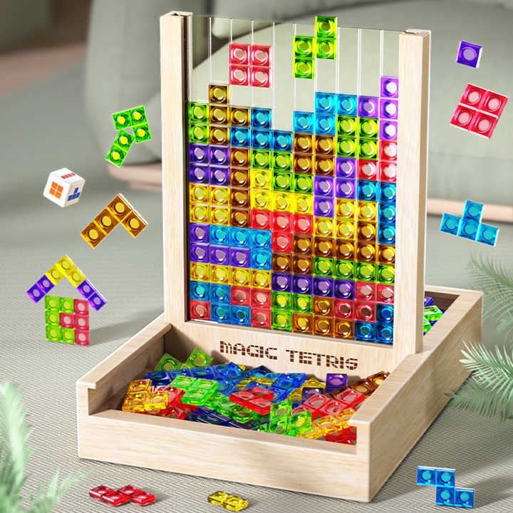Houten stapelpuzzel voor kinderen en volwassenen; duurzaam educatief denkspel, ideaal voor familieplezier.
