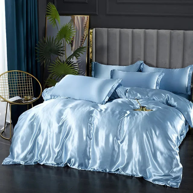 Hoogwaardig zijde satijn beddengoed, ideaal voor een elegante slaapkamer. Ultiem slaapcomfort.