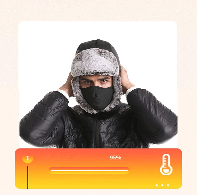 Fleece gevoerde zwarte muts, maximale warmte bij wintersport.
