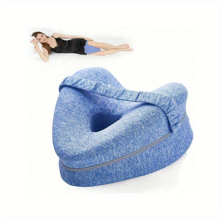 Zacht memory foam kniekussen, ergonomisch ontworpen voor optimale gewrichtsondersteuning en slaapcomfort.