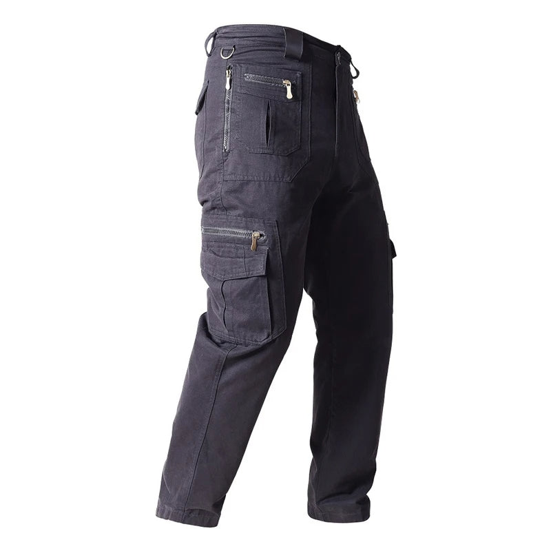 Legergroene multifunctionele heren broek, ideaal als cargo werkbroek voor outdoor.
