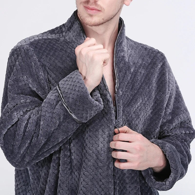 Elegant en warm: deze extra lange unisex fleece badjas biedt luxe comfort voor elk moment.