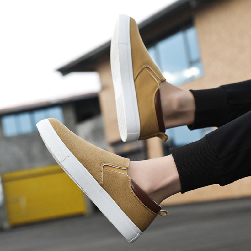 Mannen Lennard slip-on canvas schoenen, comfortabel en lichtgewicht voor dagelijks gebruik.