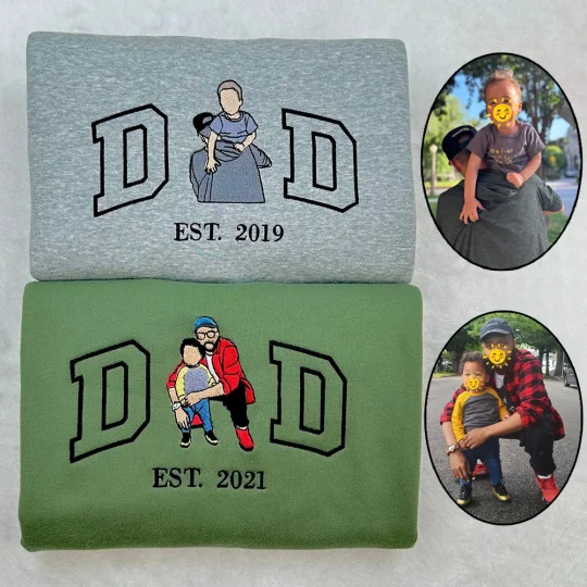Gepersonaliseerde heren sweatshirt, comfortabel en uniek met eigen foto borduurwerk.