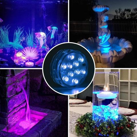 Waterdichte LED onderwaterlamp GlowRipple met afstandsbediening voor sfeervolle zwembadverlichting.