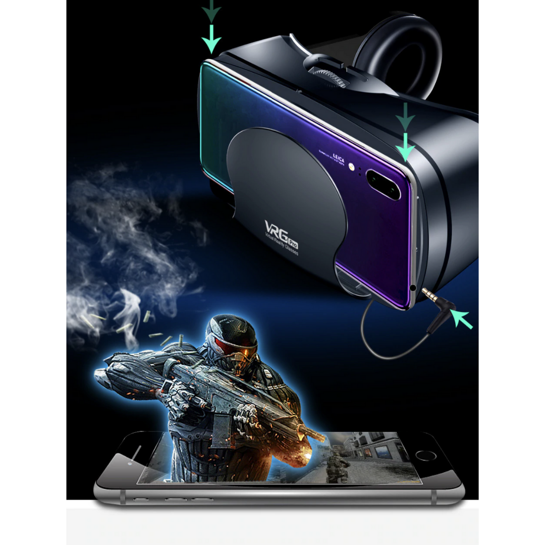 Ervaar virtuele realiteit met deze slimme VR-bril en headset; perfect voor je smartphone.