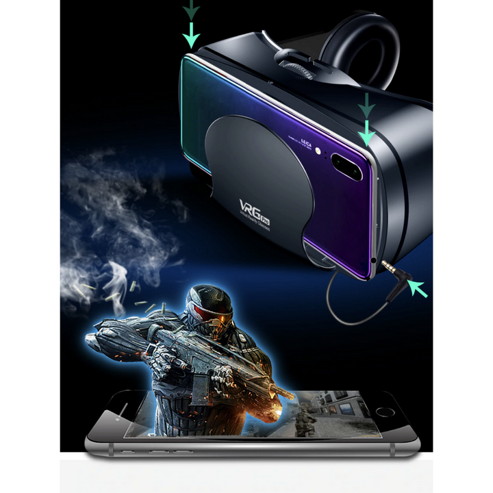 Ervaar virtuele realiteit met deze slimme VR-bril en headset; perfect voor je smartphone.