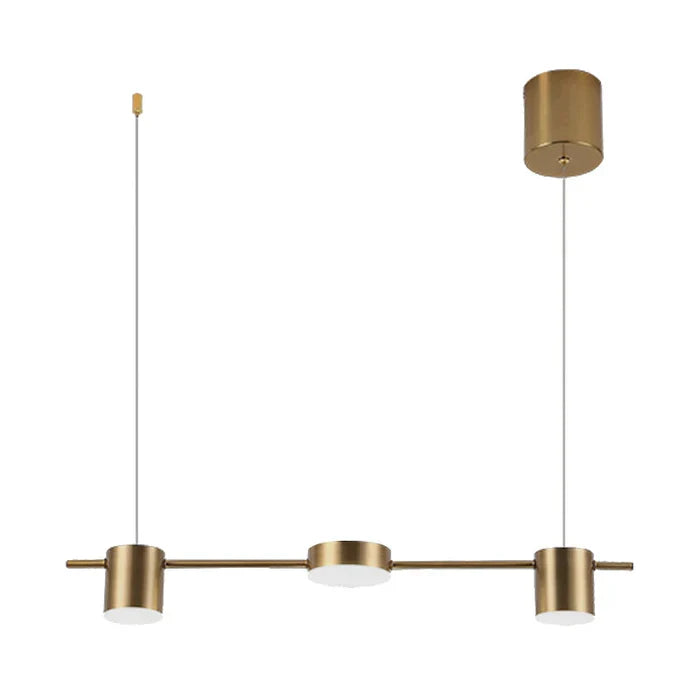 Zwarte en gouden hanglamp AuraDrum, strak aluminium design, geschikte plafondlamp voor moderne keukens.