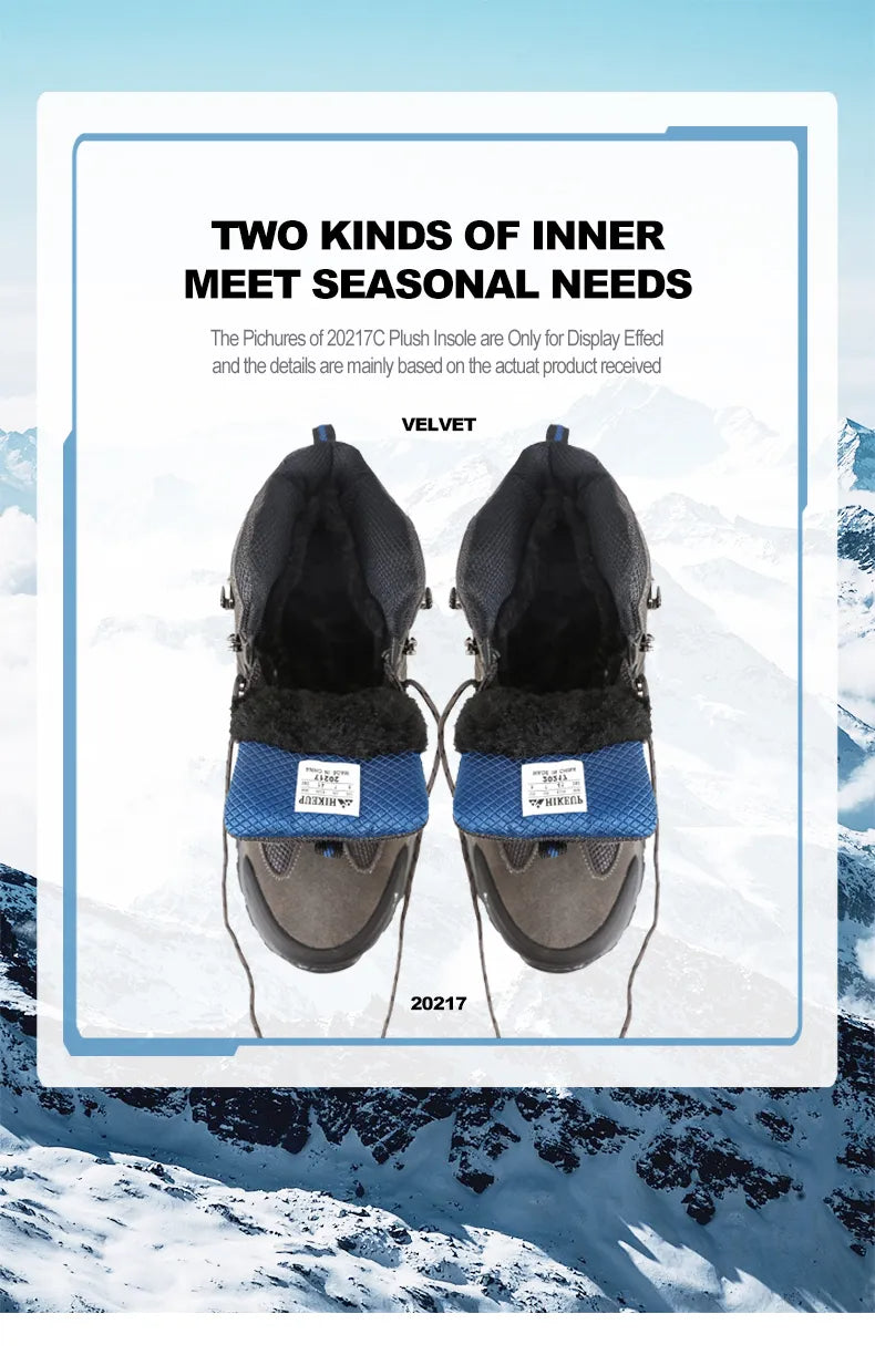 Grijze waterdichte heren wandelschoenen, hoogmodel, bieden optimale grip en comfort voor trekking.