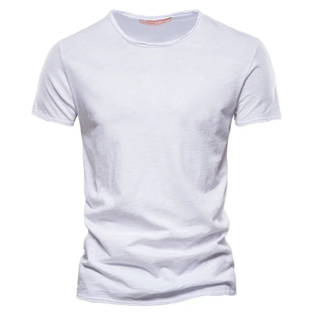 Veelzijdig heren t-shirt met ronde hals, comfortabel en perfect als basisstuk voor mannenkleding.