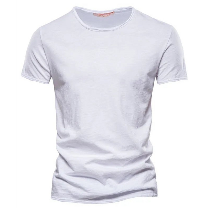 Veelzijdig heren t-shirt met ronde hals, comfortabel en perfect als basisstuk voor mannenkleding.