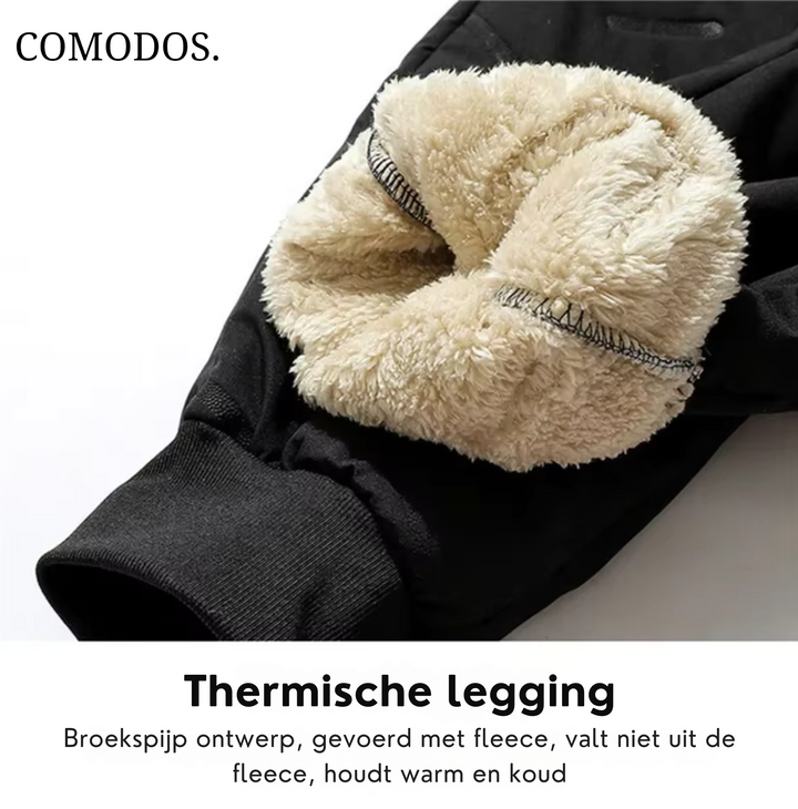 Zachte thermische voering van warme heren winterbroek; houdt je warm tijdens koude winterdagen.