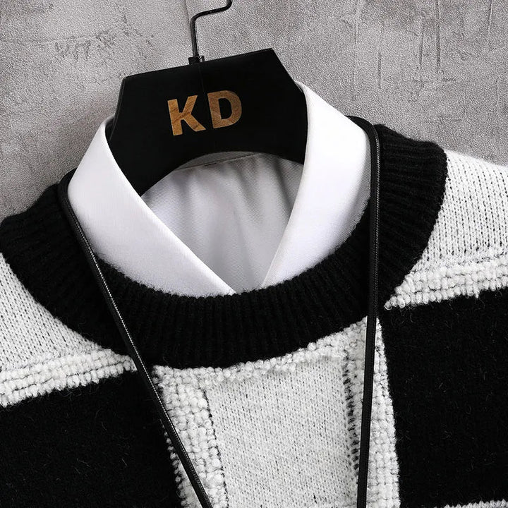 Ruime geruite wintertrui voor heren, warm en stijlvol. Ideaal voor een comfortabele look.