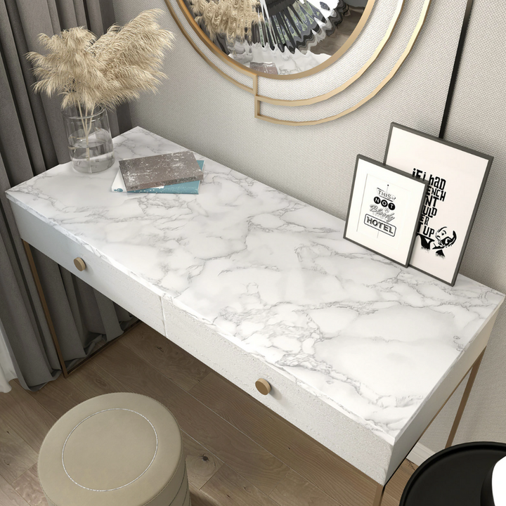Decoratieve marmerfolie voor muren en tafels. Creëer een luxe uitstraling in huis.