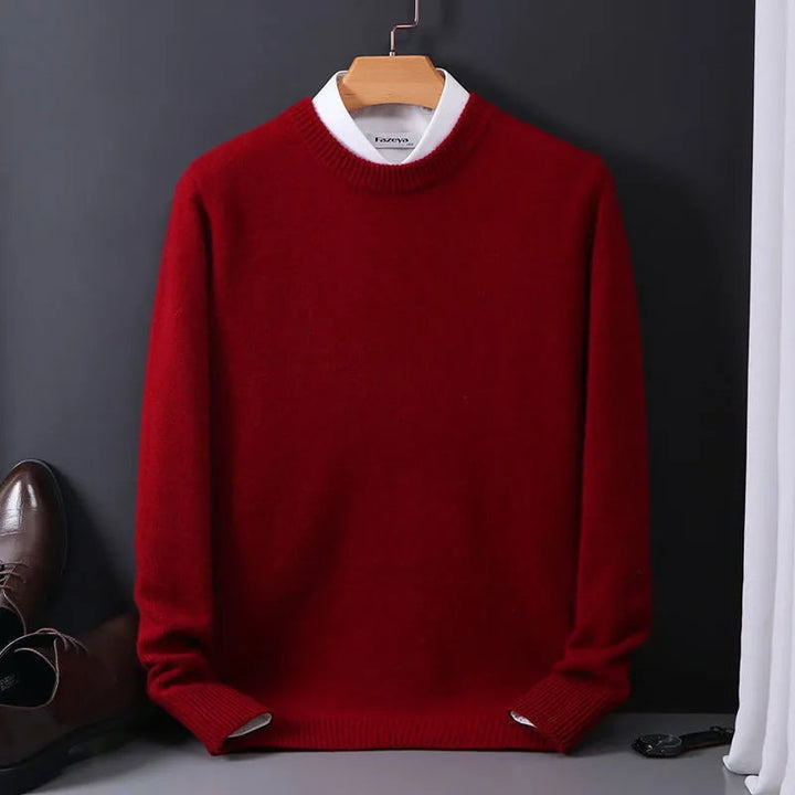 Veelzijdige heren kasjmier trui, oversized met O-hals, perfect voor warme en stijlvolle winterdagen. Zacht en comfortabel.