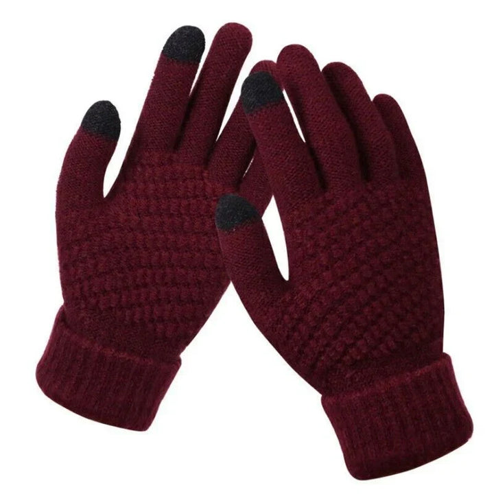 Zachte gebreide handschoenen met touchscreen functie voor dames, perfect voor outdoor activiteiten.
