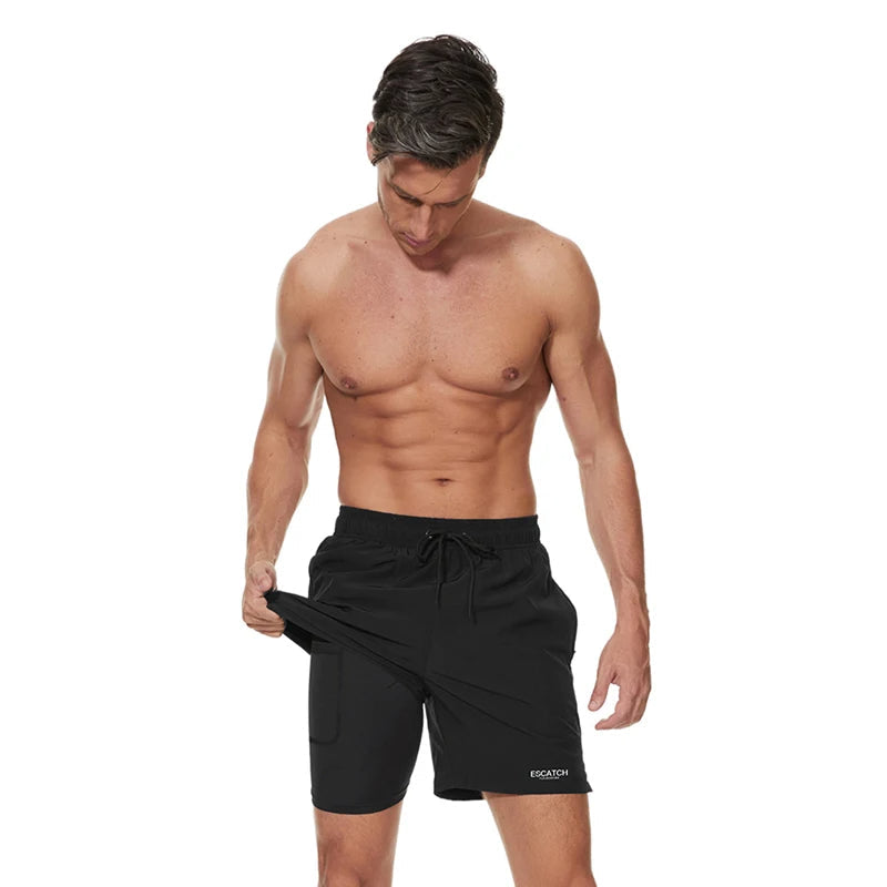 Heren zwemshort met ritssluiting, sneldrogend comfort voor strand, zwembad en fitness.