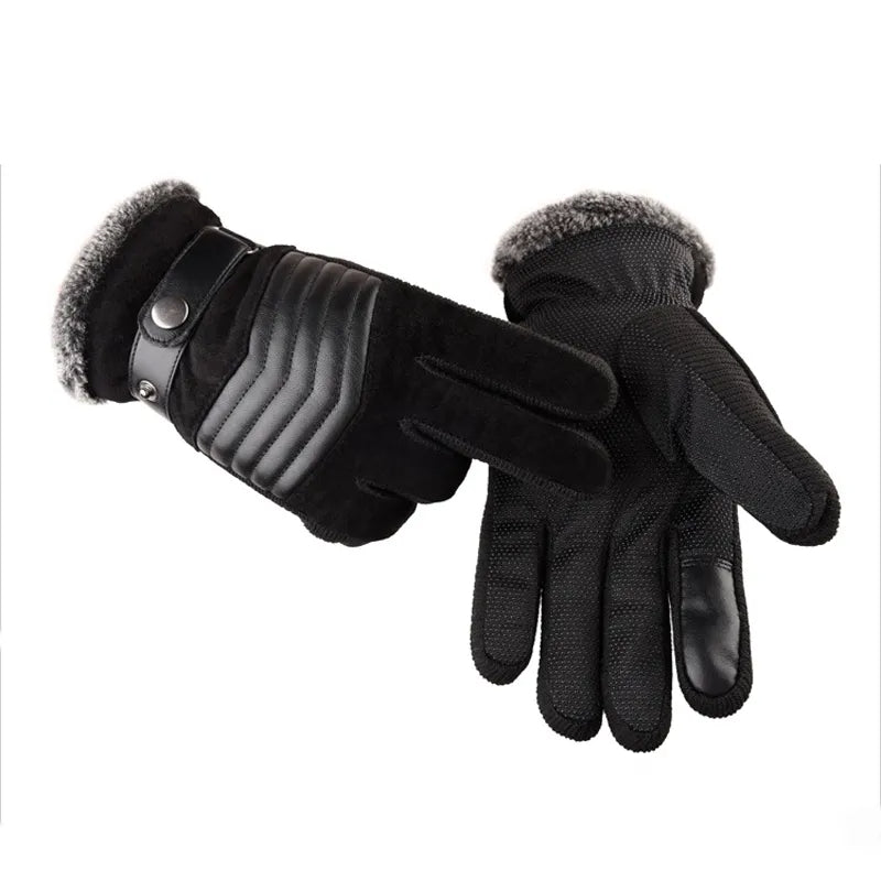 Functionele heren touchscreen handschoenen, ideaal voor autorijden of fietsen. Bieden warmte en grip.