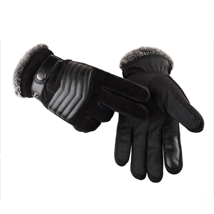 Functionele heren touchscreen handschoenen, ideaal voor autorijden of fietsen. Bieden warmte en grip.