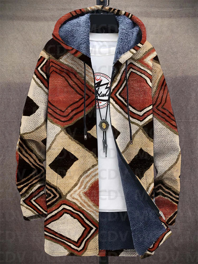 Casual heren vest met lange mouw en stoere print. Ideale warme bovenkleding.