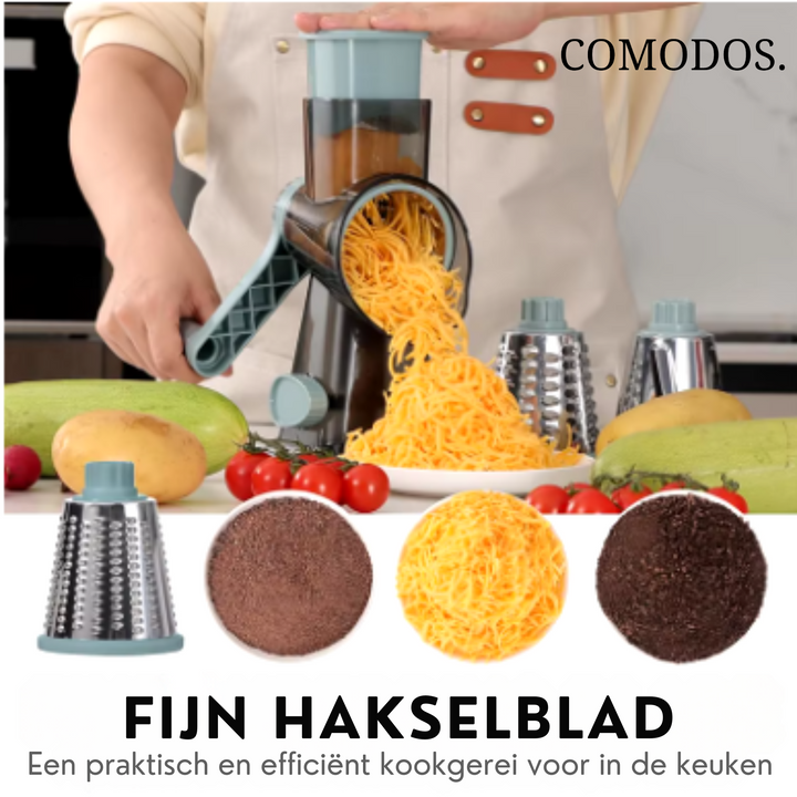 Ergonomische keukenhakmolen toont zijn compacte formaat, handig voor elke moderne keuken.