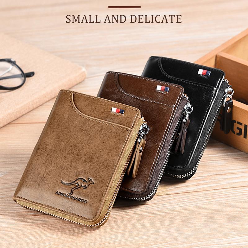 Khaki RFID kaarthouder portemonnee, slank en compact. Biedt optimale veiligheid voor al je pasjes.