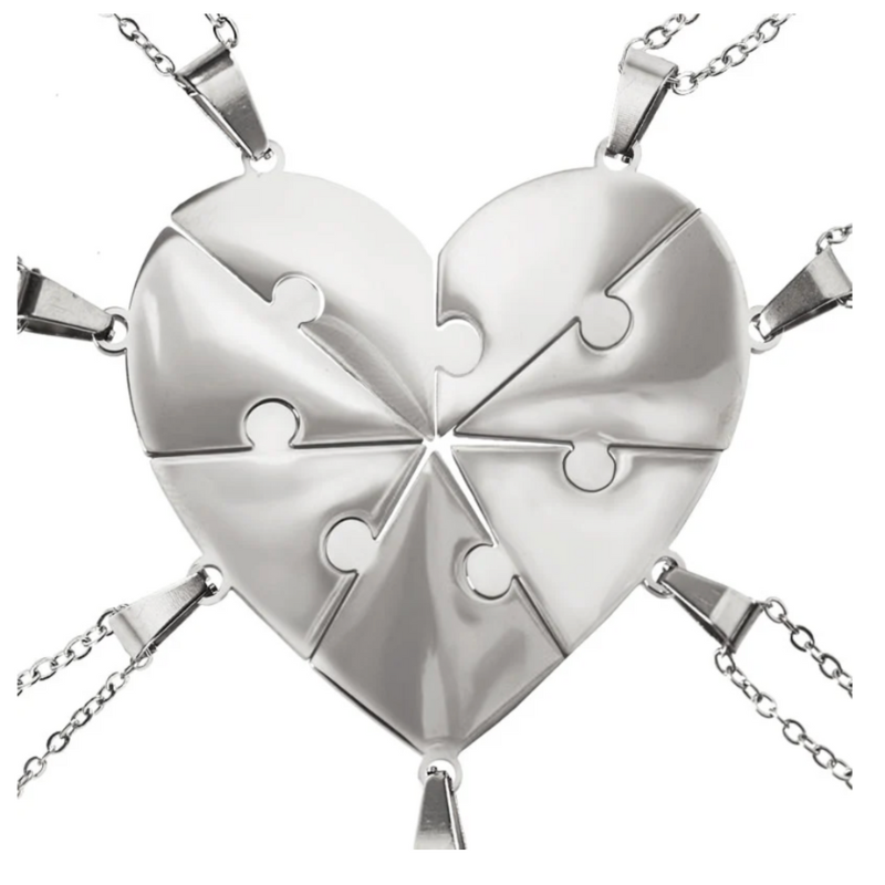 Gouden look gepersonaliseerde ketting, puzzeldesign voor het hele gezin.