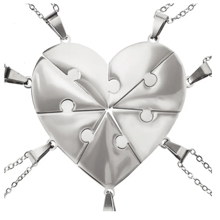 Gouden look gepersonaliseerde ketting, puzzeldesign voor het hele gezin.