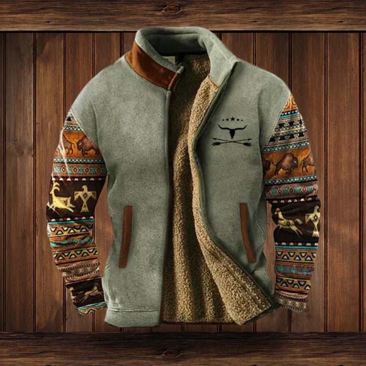 Warme heren winterjas met comfortabele voering in authentieke westernstijl. Ideaal voor koude dagen.