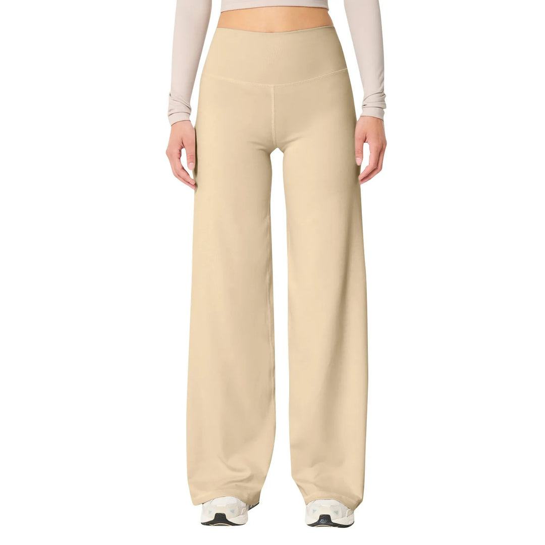 Elastische dames yoga broek met hoge taille, stretch en slim fit, ideaal voor fitness en dagelijks comfort.