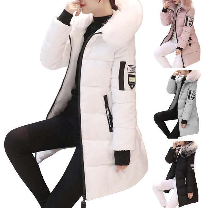Vrouwen Elinora winterjas, windbestendig en comfortabel. Warme buitenkleding met modieuze capuchon.
