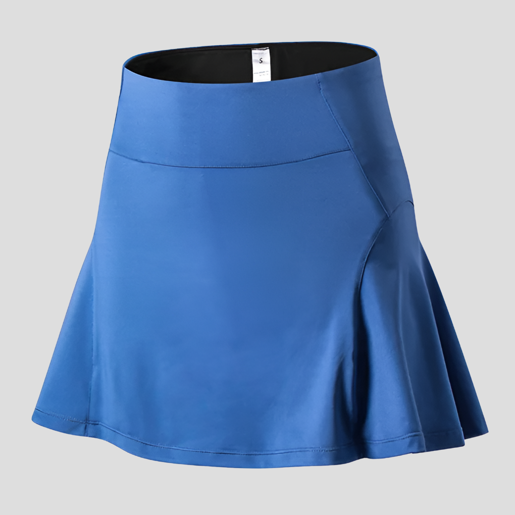 Lichtgewicht dames tennisrok met geïntegreerd broekje en zak, sneldrogend voor optimale beweging en comfort in de zomer.