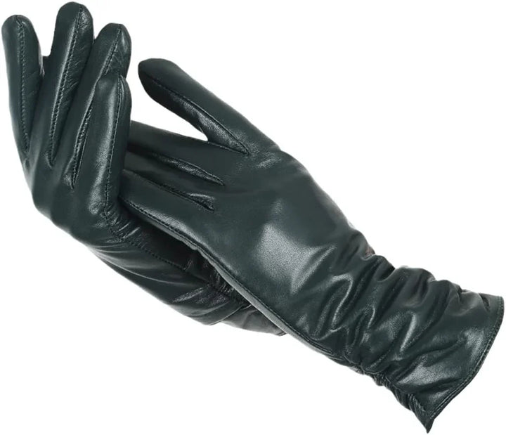LuxLeather dameshandschoenen: elegante accessoire van zacht leer. Houdt handen warm in de winter.