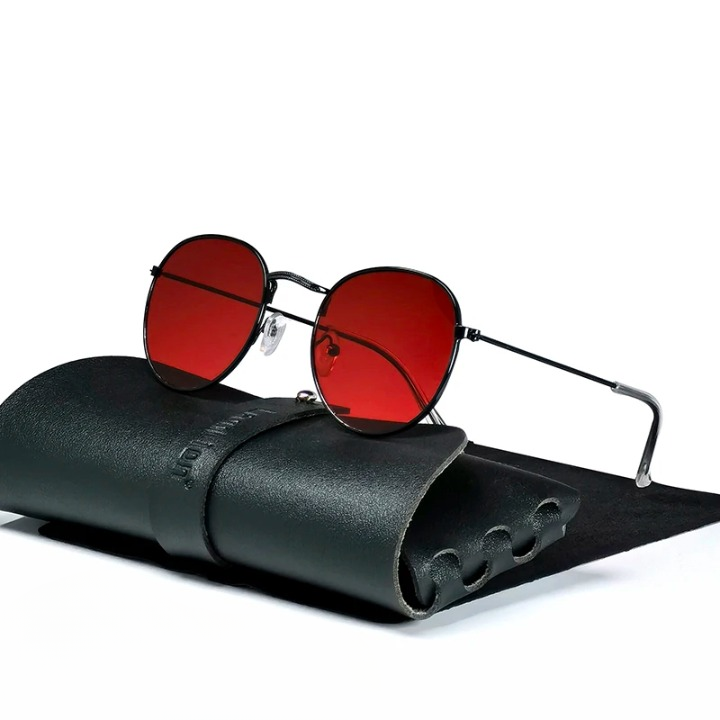 Stijlvolle heren ronde zonnebril, retro-klassiek design, met optimale UV-bescherming brillen.