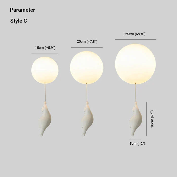 Plafondlamp kinderkamer: modern design met speelse beer en vrolijke ballon, wit.
