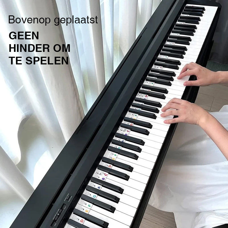 Gebruiksvriendelijke siliconen notenlabels voor 88-toetsen piano, vereenvoudigt muziek leren voor beginners.