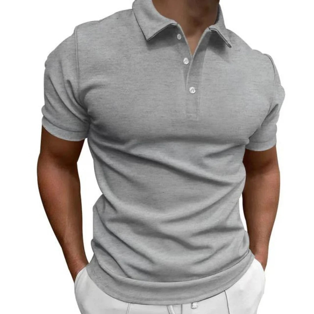 Heren slim fit polo, ademend en stijlvol. Ideaal voor casual zomerkleding, biedt comfort en een moderne look.