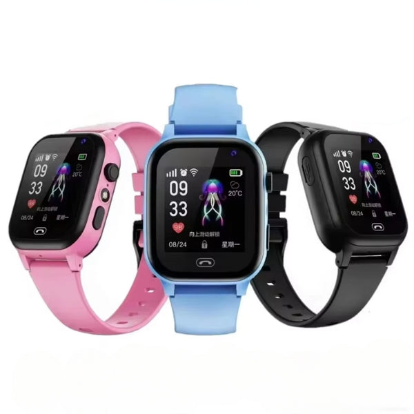 Robuuste kinder smartwatch, waterdicht en met lange batterijduur, perfect voor dagelijks gebruik door kids.