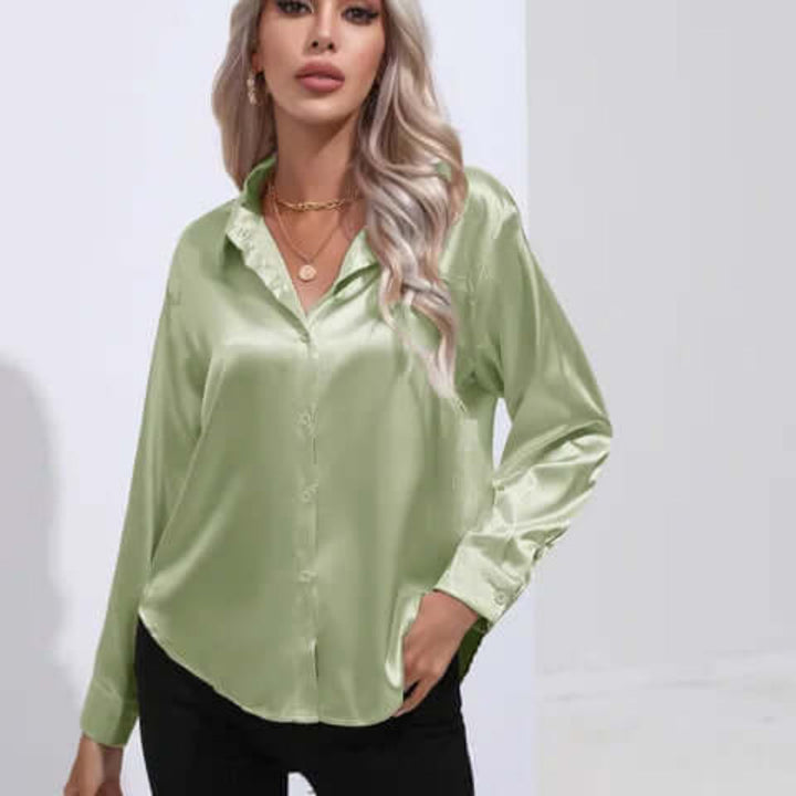 Comfortabele en veelzijdige dames top: losse pasvorm, lange mouwen, elegant voor overdag en avond.