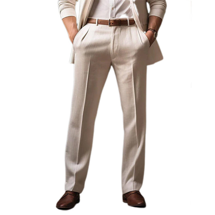 Corbinian heren casual broek met rechte pasvorm van katoen, ideaal voor comfortabele dagelijkse kleding en herfstmode.