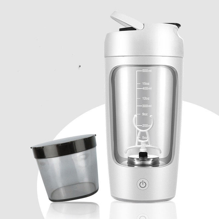 Gebruiksvriendelijke zelfmixende shaker, elektrisch aangedreven, zorgt voor klontvrije eiwitshakes onderweg.