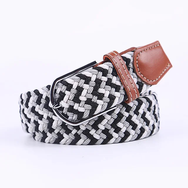 Witte flexibele riem, imitatieleer, unisex, met een moderne uitstraling.