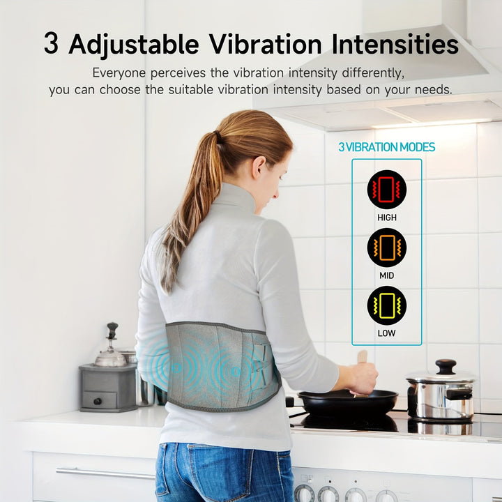 USB-oplaadbare draadloze massageband voor rug en taille, biedt comfortabele warmte- & trillingsmassage.