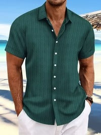 Comfortabel herenoverhemd met korte mouwen, perfect voor strand, vakantie of vrije tijd.