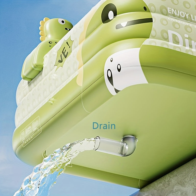 Speels dinozwembad van duurzaam PVC, ideaal voor opblaasbaar zomerplezier en waterpret voor het hele gezin.