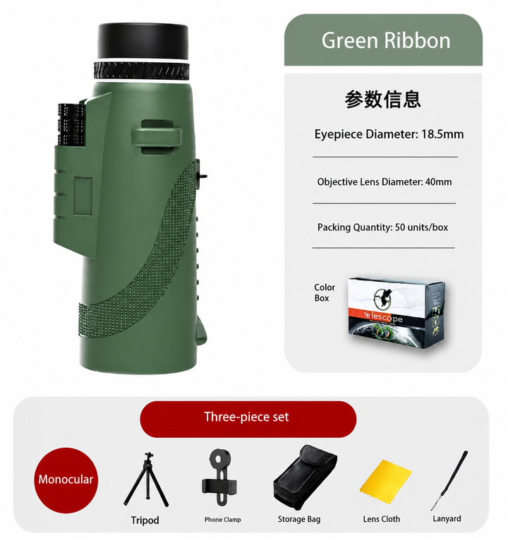 Compacte 8x zoom monoculair voor een vergroot en scherp HD zicht. Essentieel voor elke outdoorliefhebber.