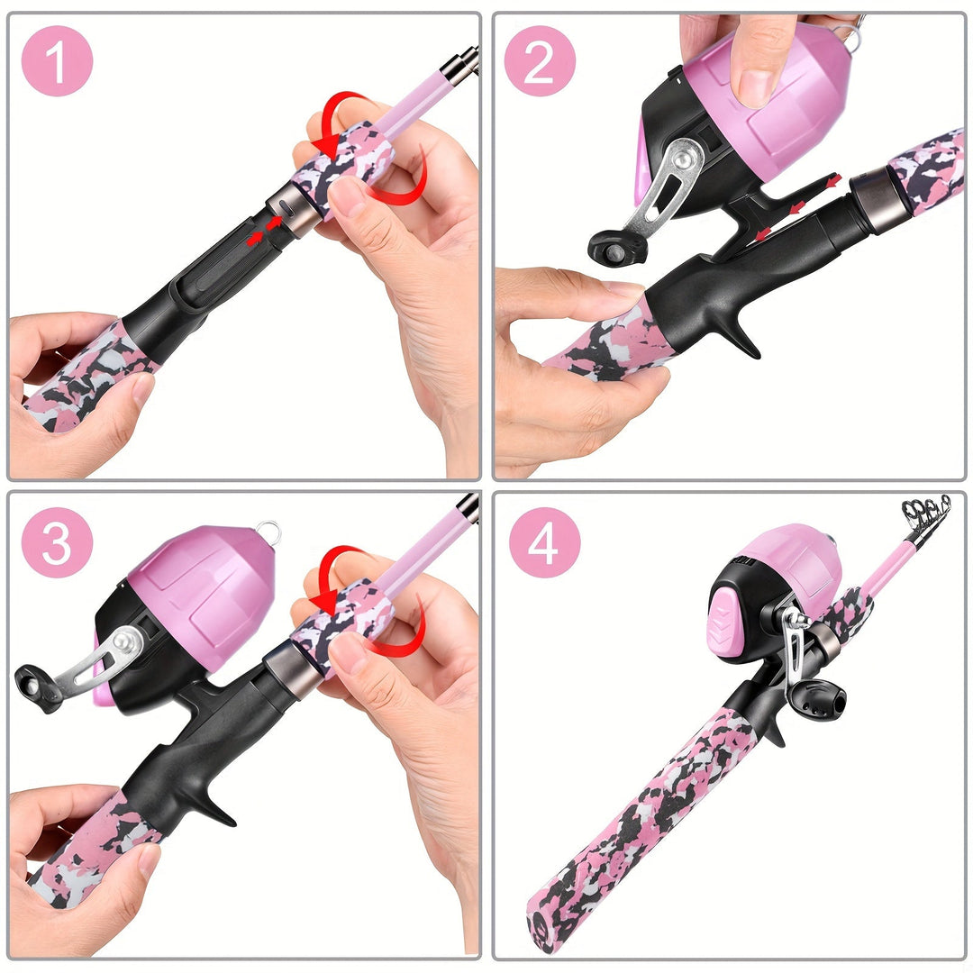 Ideale beginners vishengelset: telescopische rod, spinreel, draagtas & aasdoos, direct klaar voor avontuur.