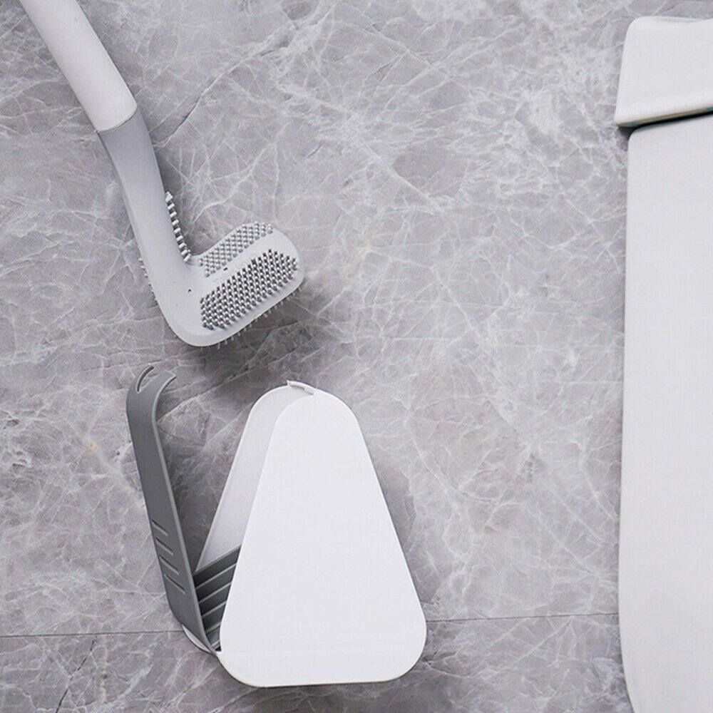 Moderne wc-borstel van siliconen, zorgt voor hygiëne en moeiteloze schoonmaak in elke badkamer.