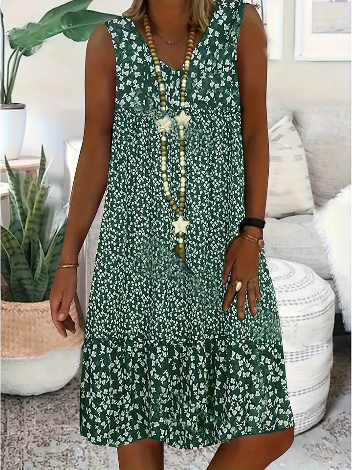 Casual damesjurk met heldere bloemenprint, een luchtige zomerjurk voor modebewuste vrouwen.