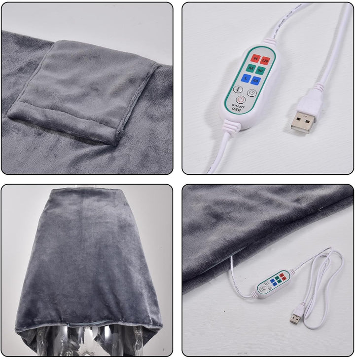Stijlvolle unisex USB verwarmde sjaal, ook te gebruiken als rugwarmer. Draagbaar en elektrisch voor optimaal comfort.